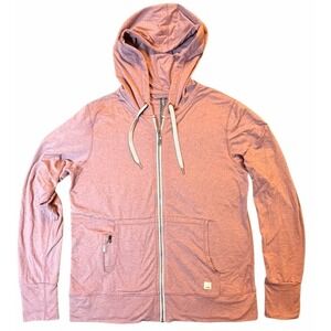 Vuori Halo Performance 2.0 Hoodie Jacket Womens L Rust Full Zip Athleisure